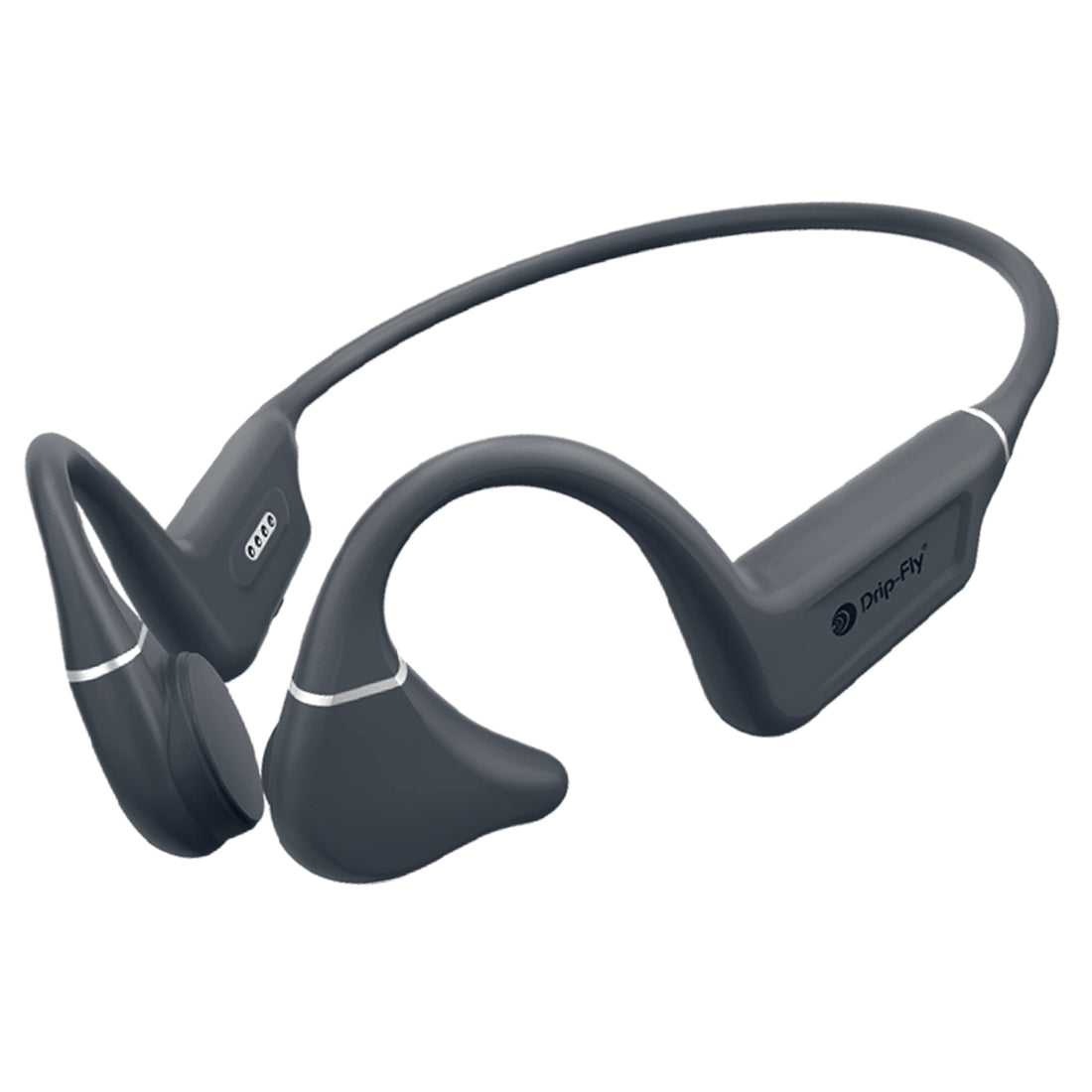 Drip-Fly OZ5 bone conduction headphones, grey, hero shot