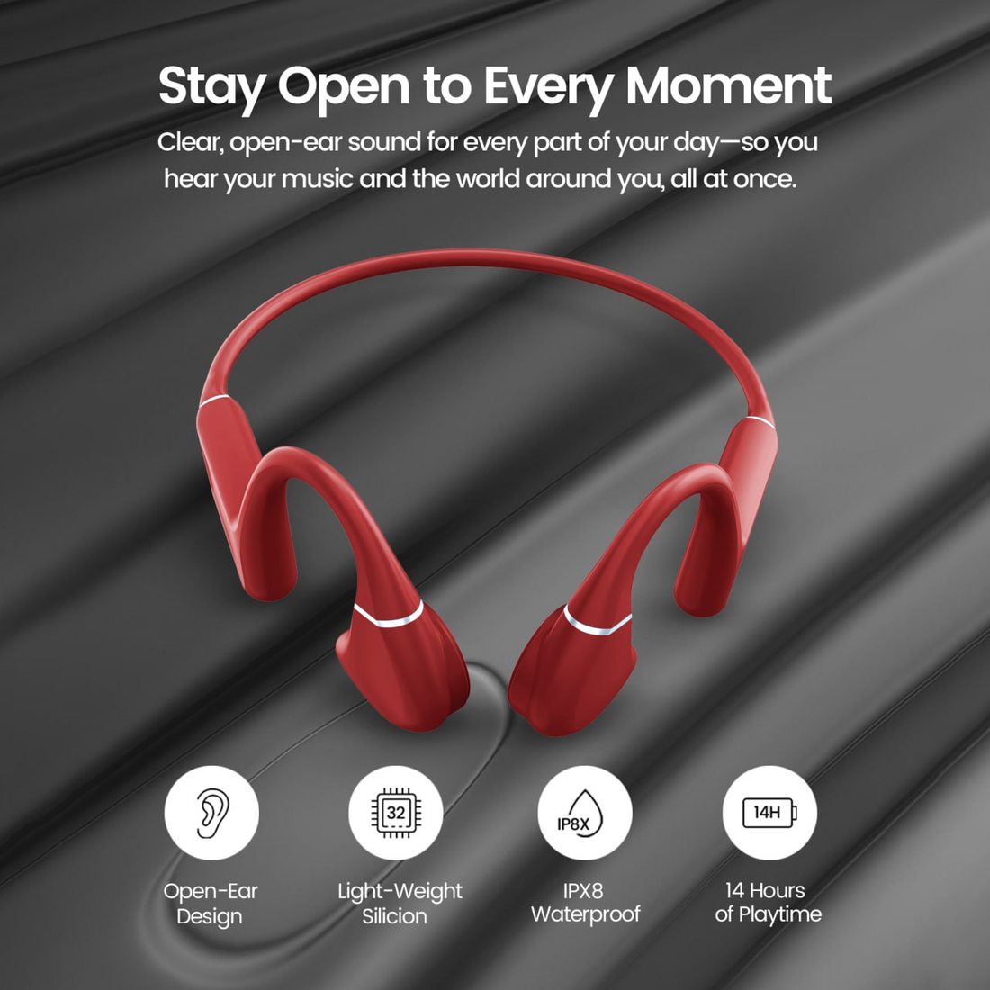 staty open to every moment with drip-fly oz5 bone conduction headphones