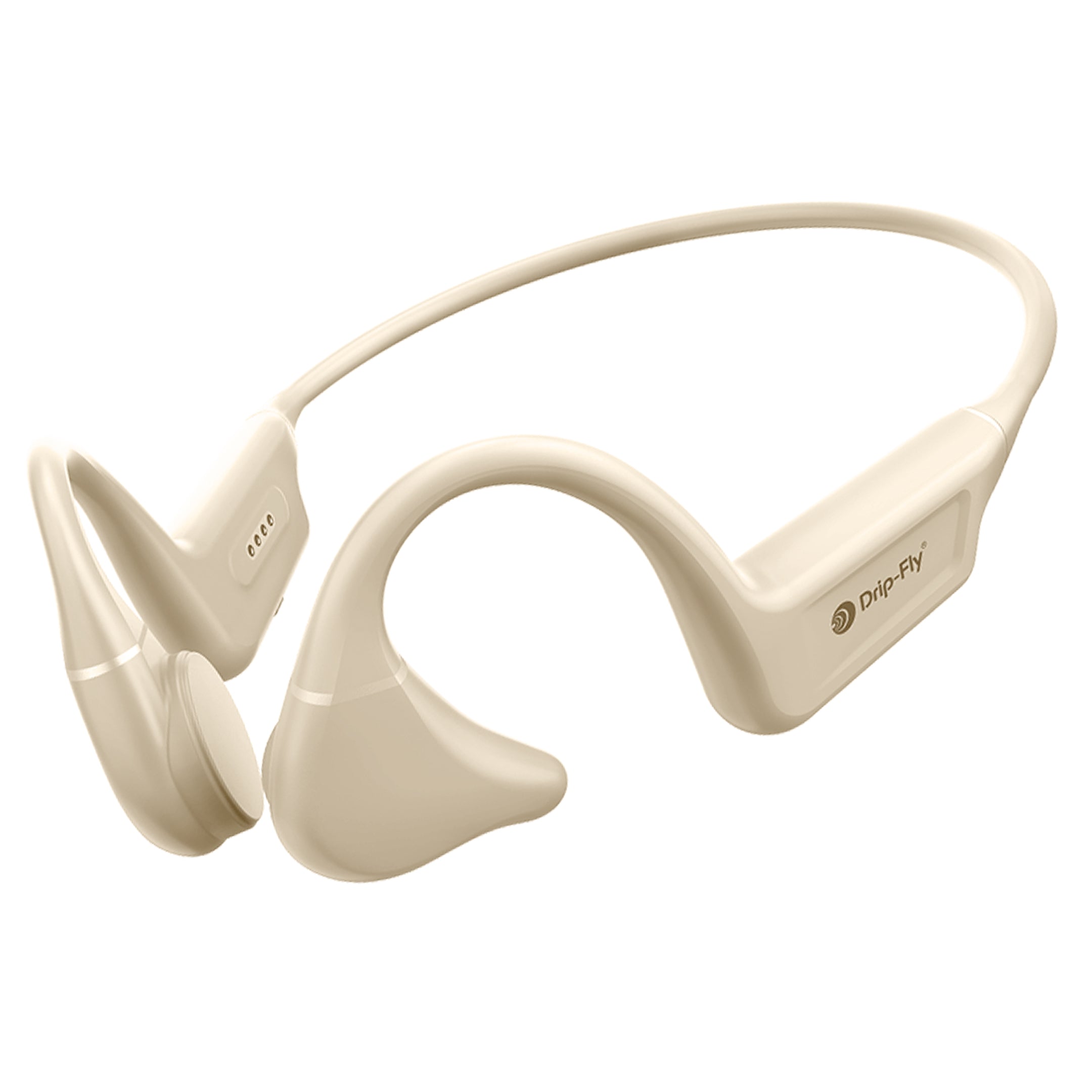 DRIP-FLY Oz5 Bone Conduction and Open Ear Twin Headphones, Designed in Australia. IPX8 Waterproof for Swimming, FG Silicone Headphones with 32GB MP3 Storage, 14H Playtime with Noise Cancellation