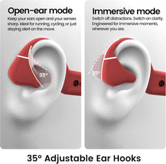DRIP-FLY Oz5 Bone Conduction and Open Ear Twin Headphones, Designed in Australia. IPX8 Waterproof for Swimming, FG Silicone Headphones with 32GB MP3 Storage, 14H Playtime with Noise Cancellation